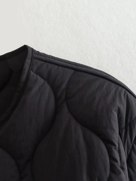 R&B | Elegante Langarm-Steppjacke mit Ein-Knopf-Verschluss Ideal für Herbst/Winter