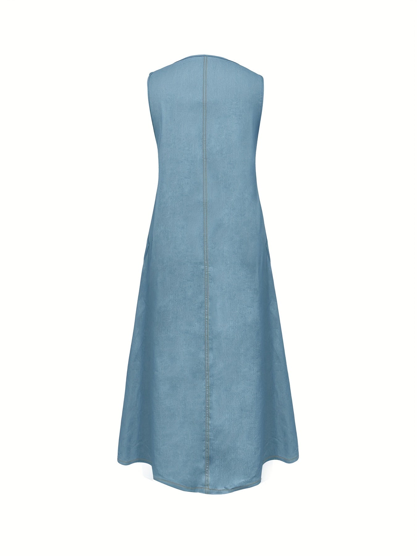 R&B | Jeanskleid Plus Size, Locker, Sommer Midi Kleid mit Baumwoll-Mischung