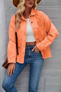 R&B | Raw Hem Kragen Denimjacke