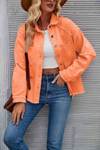 R&B | Raw Hem Kragen Denimjacke