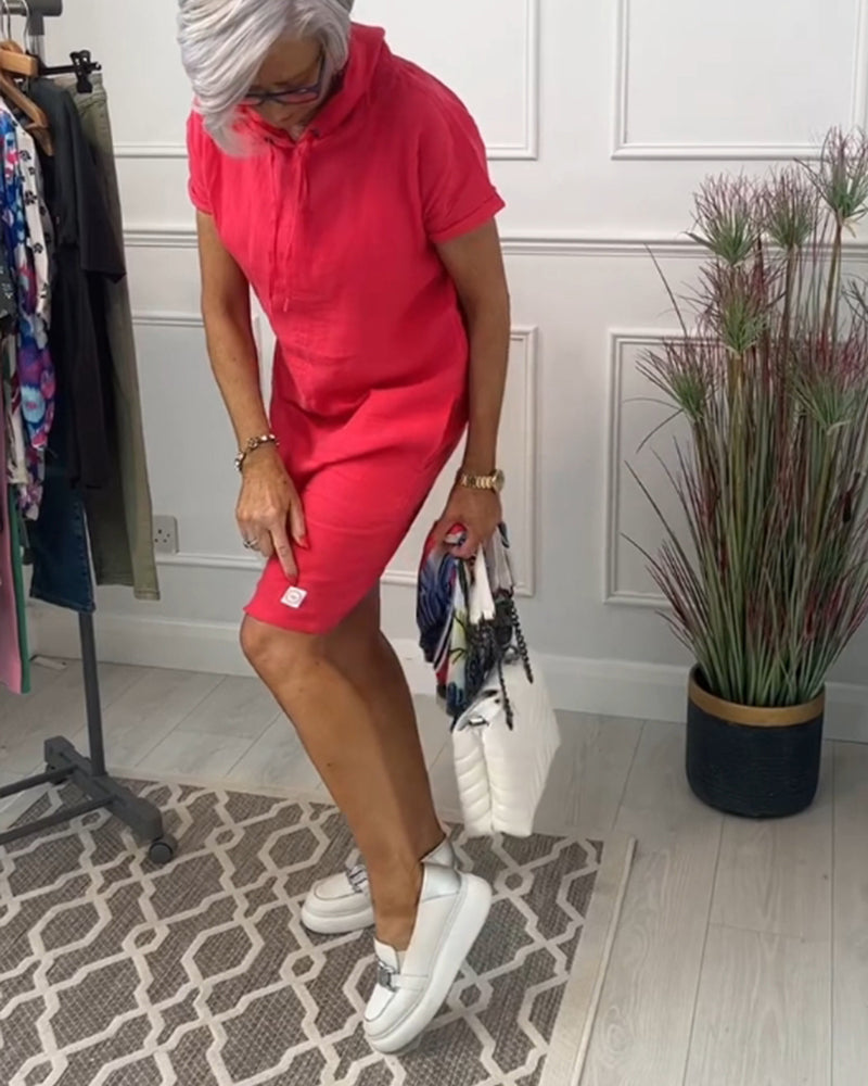 R&B | Kurzärmliges Freizeitkleid mit Kapuze