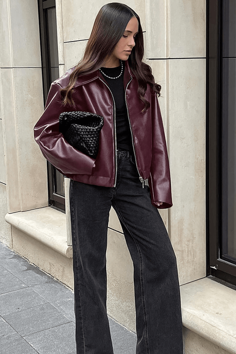 R&B | Kurze Kunstlederjacke