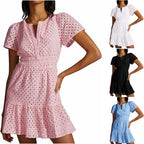 R&B | Kleid aus hohler Spitze mit V-Ausschnitt