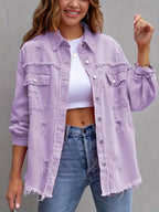 R&B | Zerrissene Denimjacke in Übergröße