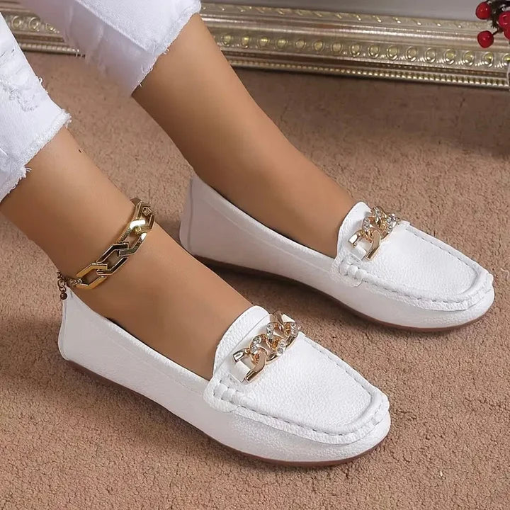 Slipper aus Leder mit klobigen Kettendetails R&B R&B