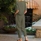 R&B | Übergroße Bluse Hose mit weitem Bein Retro zweiteiliges Set