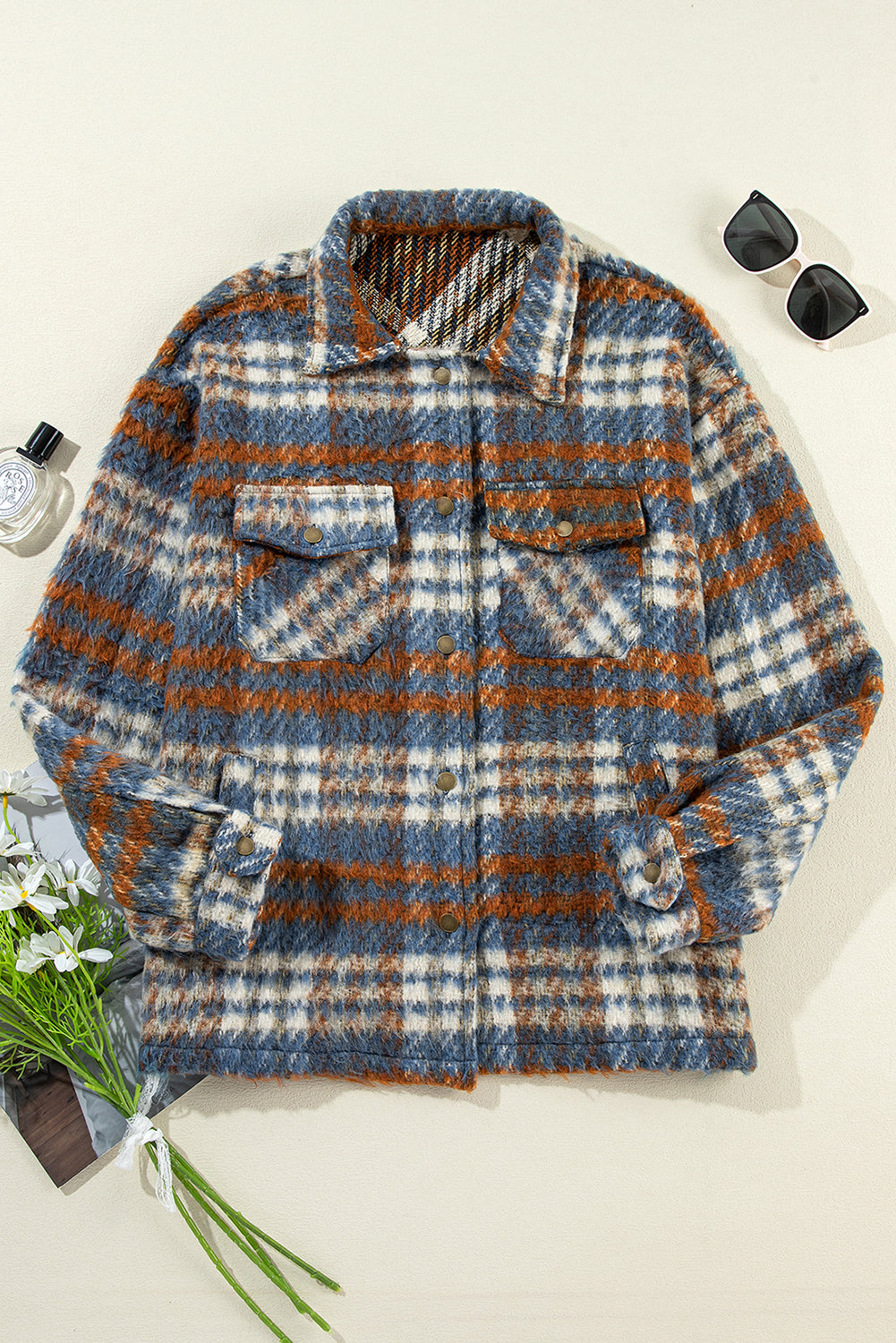R&B | Gitterhemdjacke Im Flanell-look Wollmischung Warm und Trendy