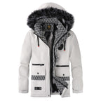 R&B | Herrenjacke mit Abnehmbarer, Pelzgefütterter Kapuze