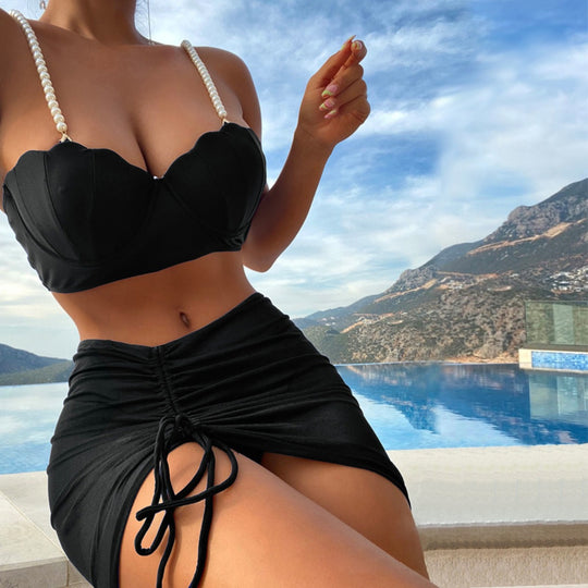R&B | Dreiteiliger einfarbiger Bikini