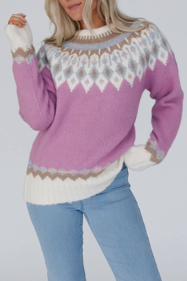 R&B | Weihnachten Verdickter Rundhals Langarm Gestrickter Pullover