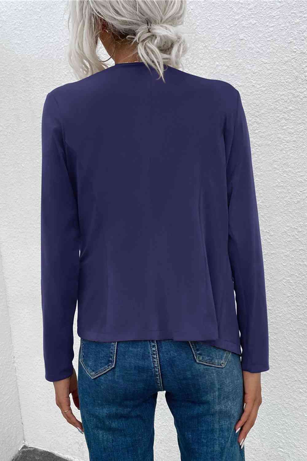 R&B | Offene Frontreißverschluss-Taschen-Cardigan