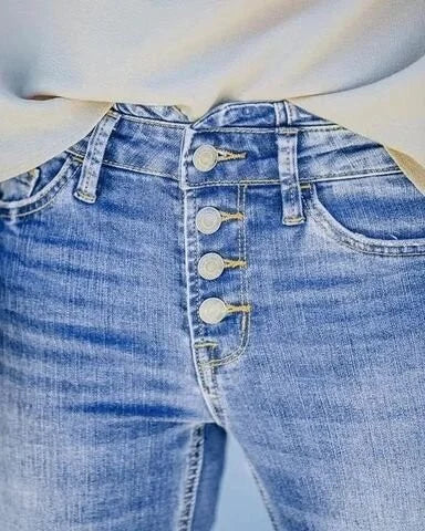 R&B | Bootcut-Jeans mit hoher Taille