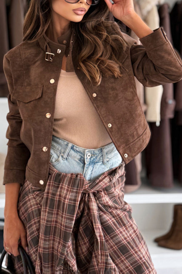 R&B | langärmelige Freizeitjacke mit Knöpfen