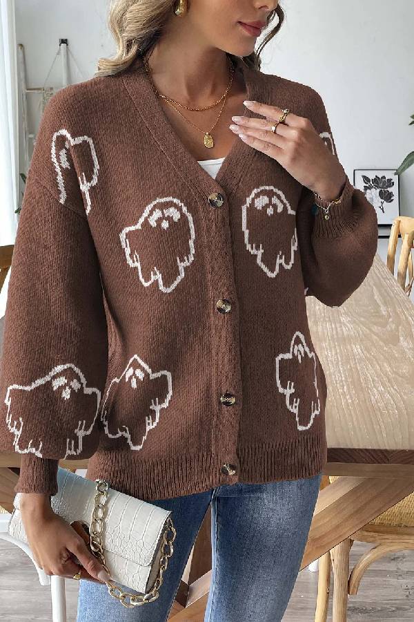 R&B | Lockere lässige Cartoon Jacquard-Jacke