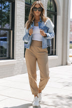 R&B | Denimjacke mit Patchwork und Fransigem Saum Herbst Frauen