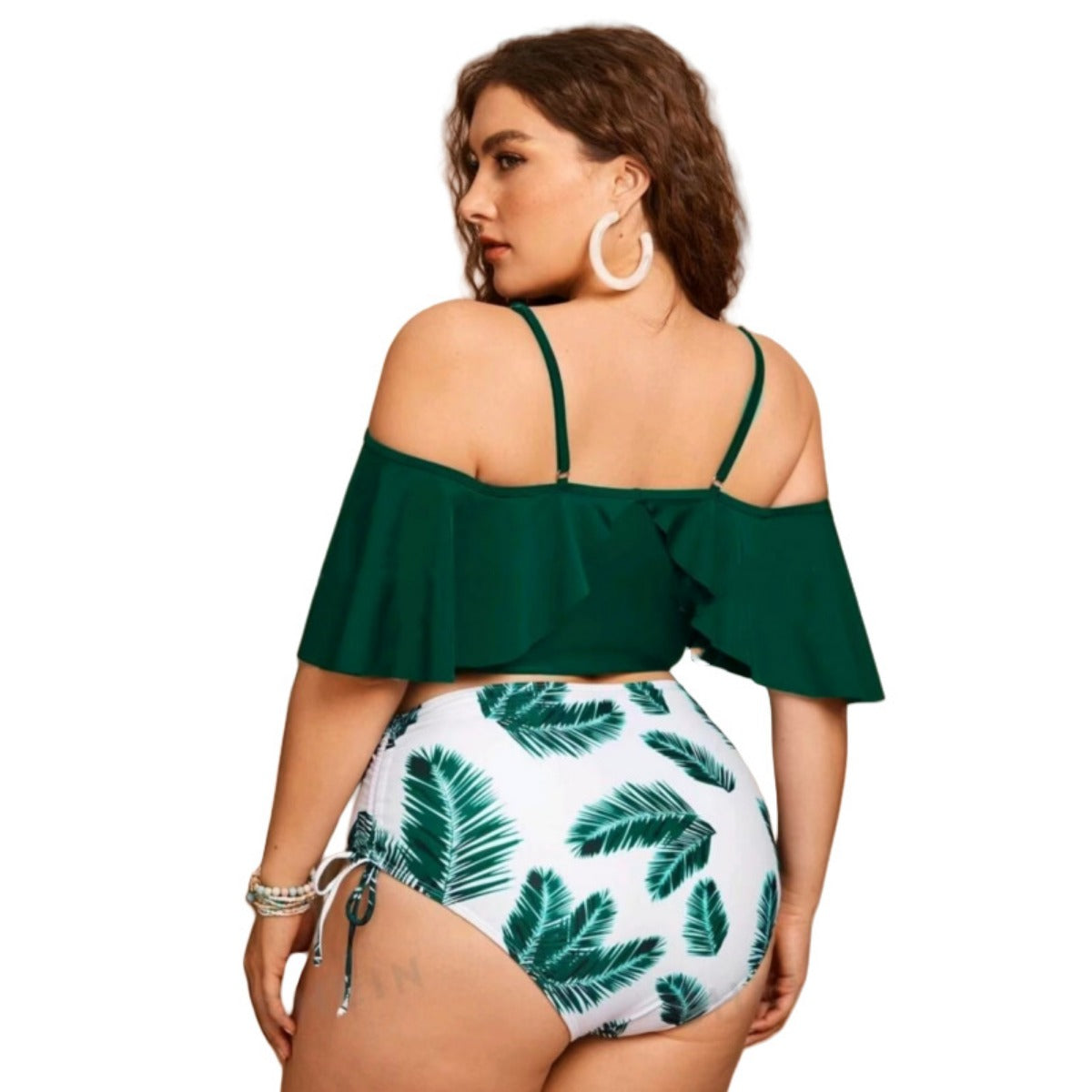 R&B | Großer geteilter Bikini mit Kordelzug und Rüschen