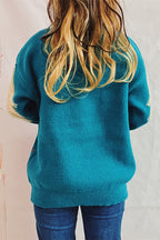 R&B | Weihnachtsmuster Gestrickter Rundhalsausschnitt Langarmpullover