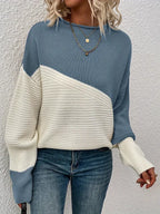 R&B | Farbblock Rundhals Pullover