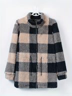 R&B | Karierte Jacke Aus Weichem Material Polyester Bequem und Stilvoll
