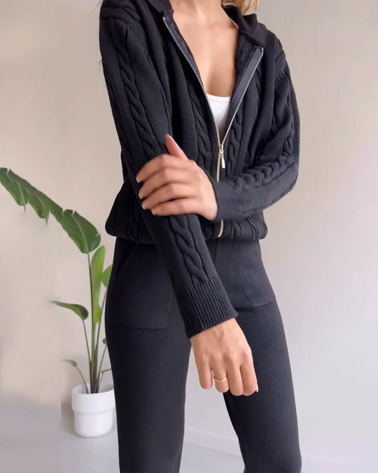 R&B | Lässiger Twist-Jacquard-Zweiteiler