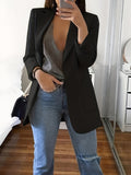 R&B | Eleganter Business-Einfarbiger Lange Blazer mit Reversideal für alle Jahreszeiten