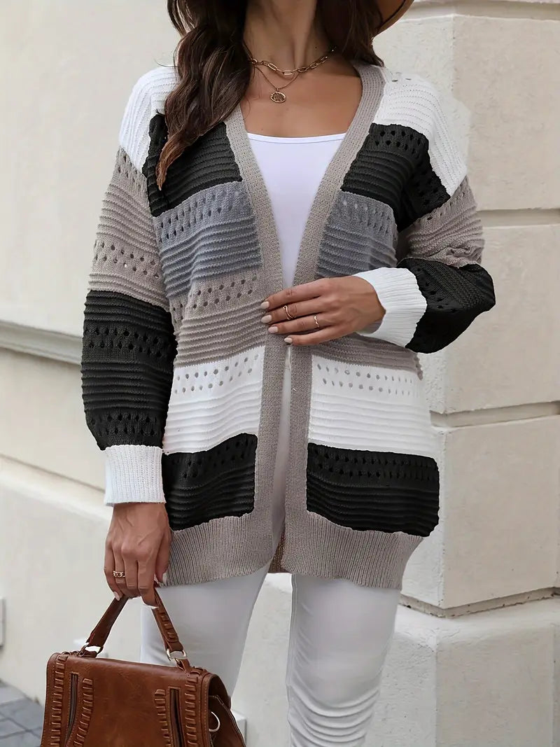 R&B | Strickjacke mit Farbblockierungen