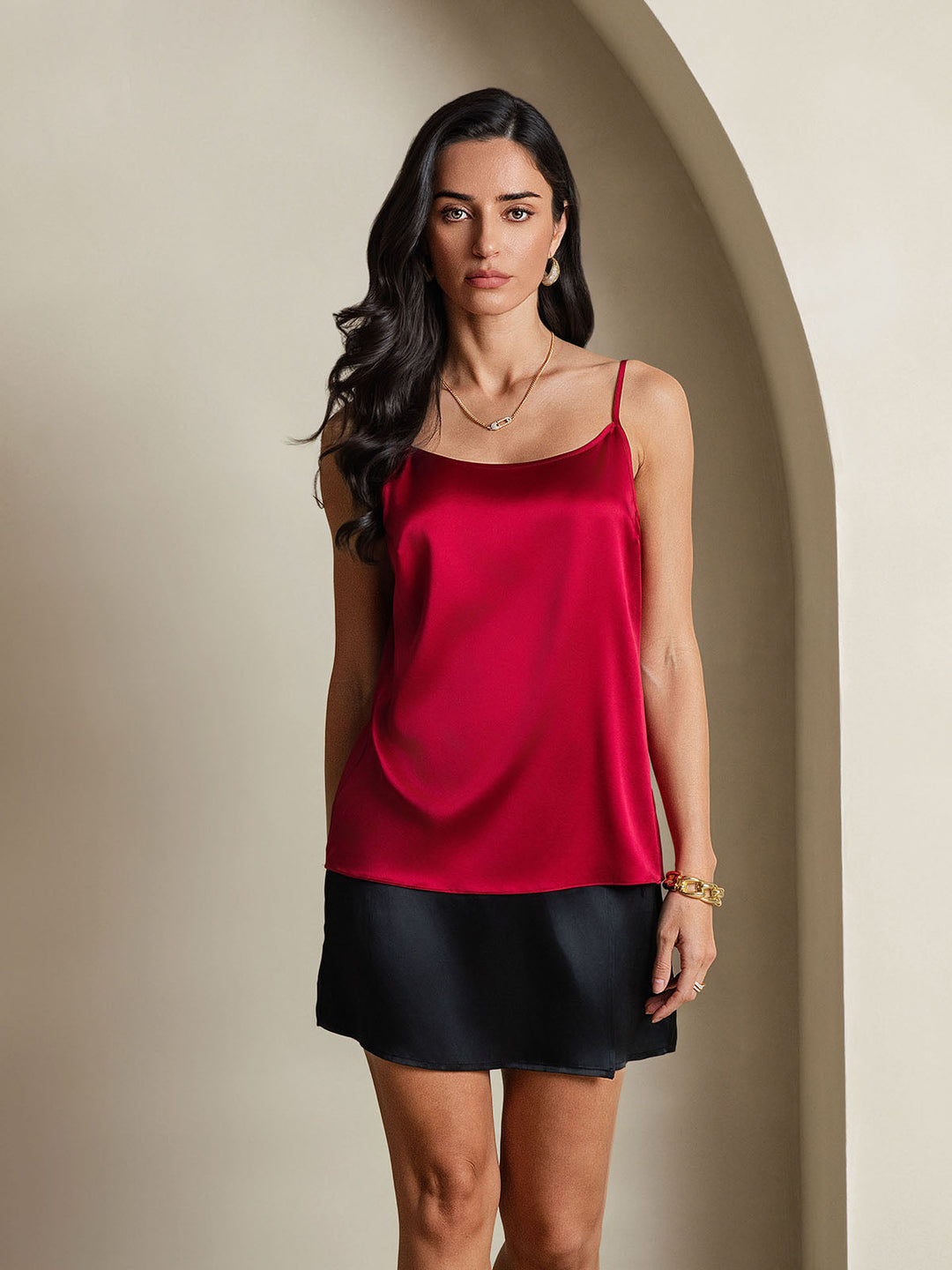 R&B | Seide Entspannt Spaghettiträger Camisole Top
