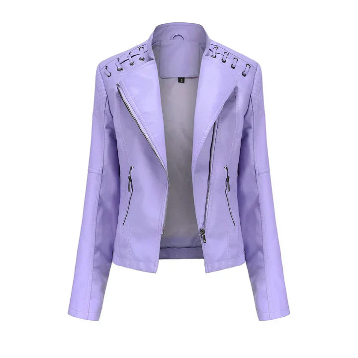 R&B | Pudriges Lederjacke mit Reißverschluss