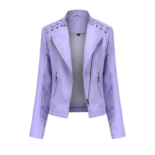 R&B | Pudriges Lederjacke mit Reißverschluss
