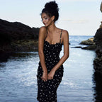 R&B | Kleid mit gepunkteten Strapsen mit Neckholder