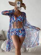 R&B | Bedrucktes dreiteiliges Bikini-Set