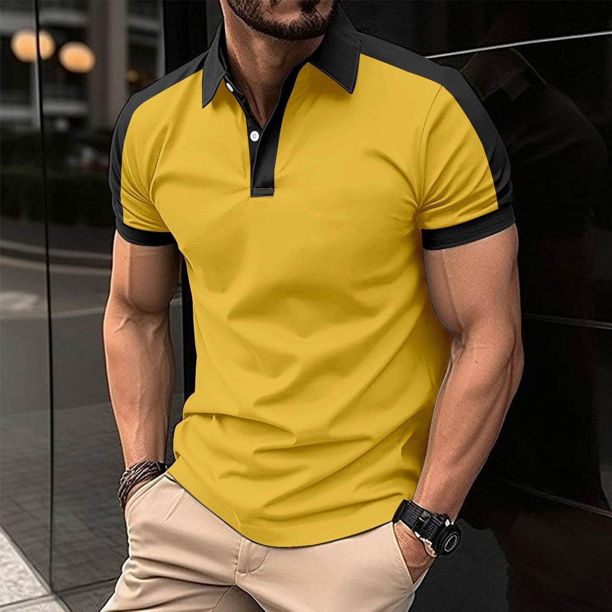 R&B | Großes Twill-Poloshirt