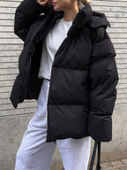 R&B | Mehrfarbiges Gepolstertes Jacket mit Kapuze