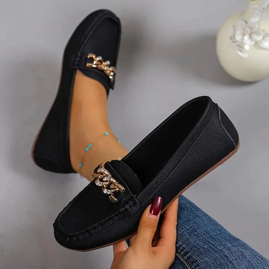 Slipper aus Leder mit klobigen Kettendetails R&B R&B