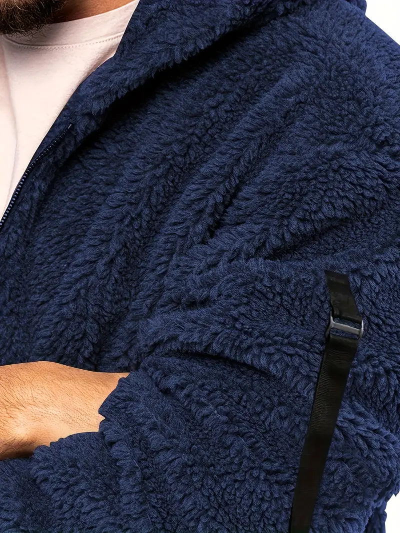 R&B Teddyjacke mit Reißverschluss für Männer