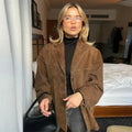 R&B | Retro Kunstleder Blazer - Stilvolle Vintage Jacke für Alltag und Büro