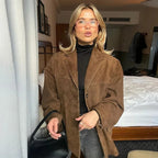 R&B | Retro Kunstleder Blazer - Stilvolle Vintage Jacke für Alltag und Büro