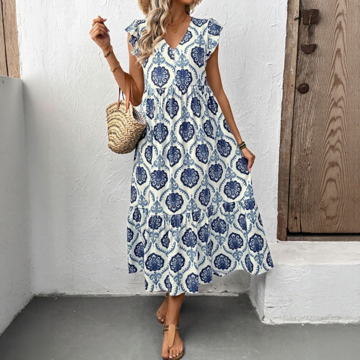 R&B | Kleid mit tiefem V-Ausschnitt