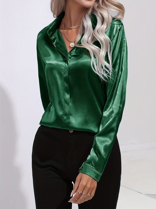 R&B - Schicke Herbst Elegante Satin Bluse für Frauen