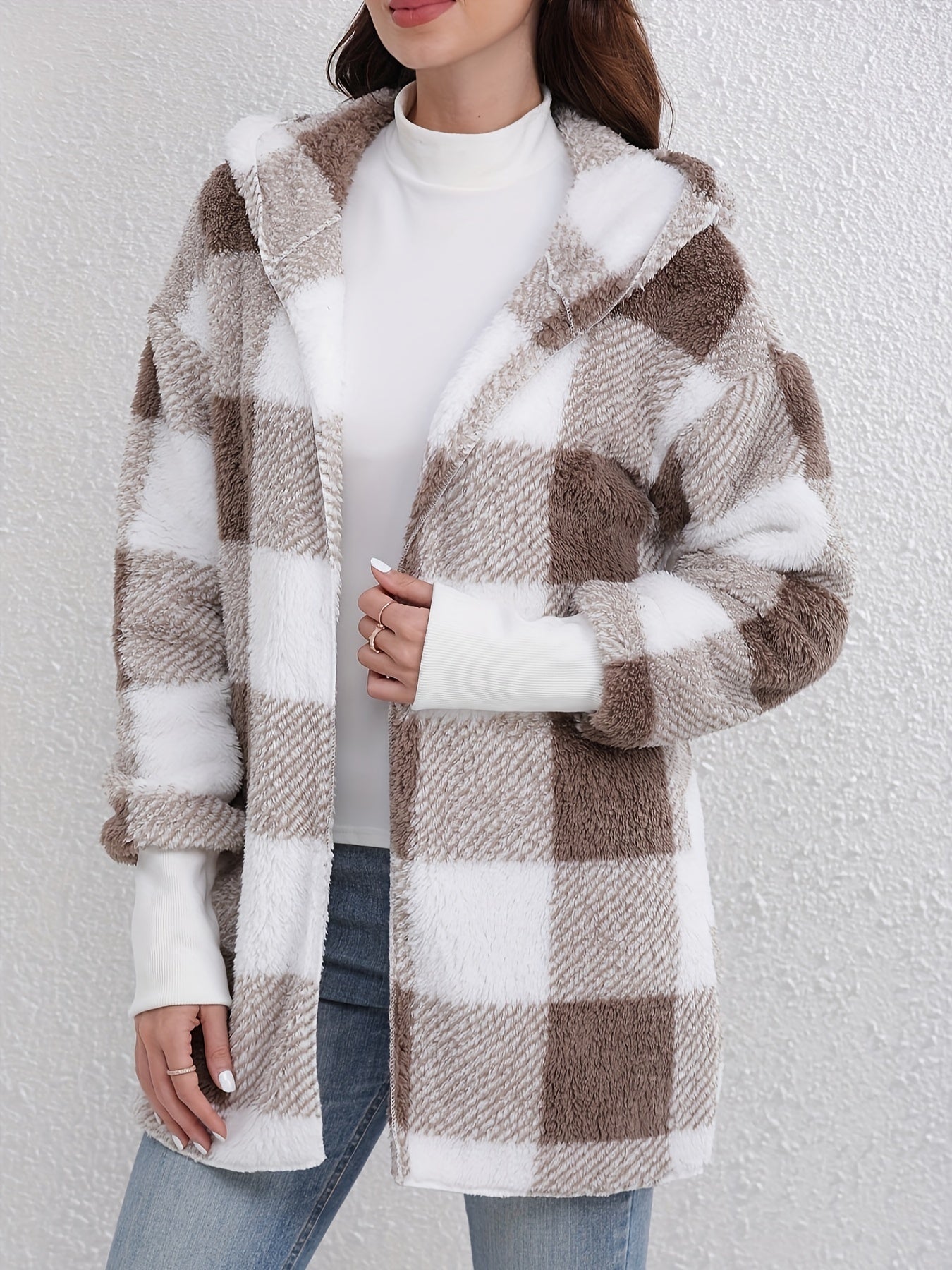 R&B | Kapuzen Offene Lange Ärmel Gemütliche Jacke für Frauen
