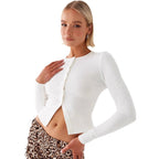 R&B | Einfarbige schmal geschnittene lange Strickjacke