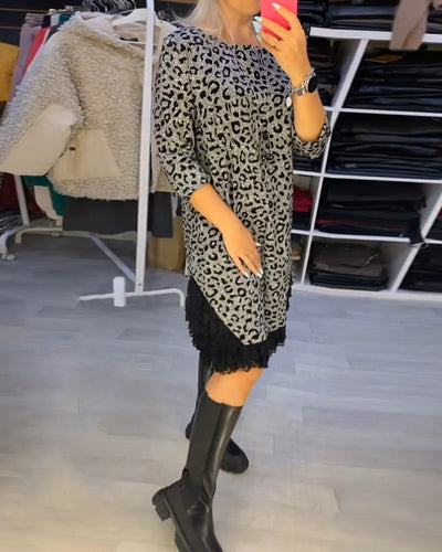 R&B | Stilvolles Kleid mit Leopardenmuster