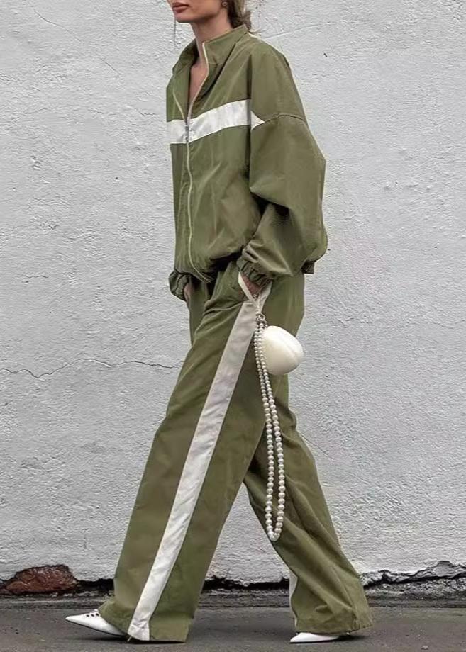 R&B | Edge - Kontrast Reißverschlussjacke und weit geschnittene Hose Set