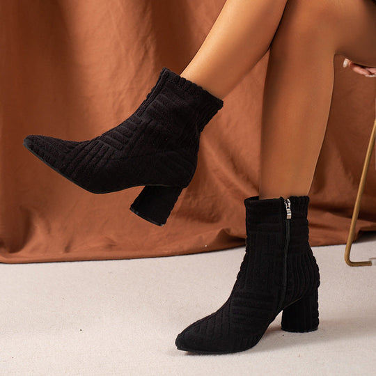 Zeitlose Damenstiefel mit Blockabsatz R&B