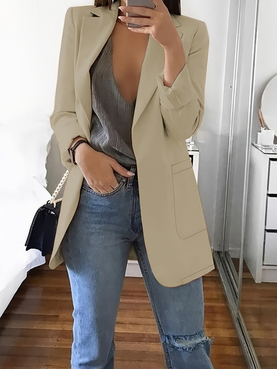 R&B | Eleganter Einfarbiger Business-Blazer Mit Offener Vorderseite - Ideal Für Alle Jahreszeiten