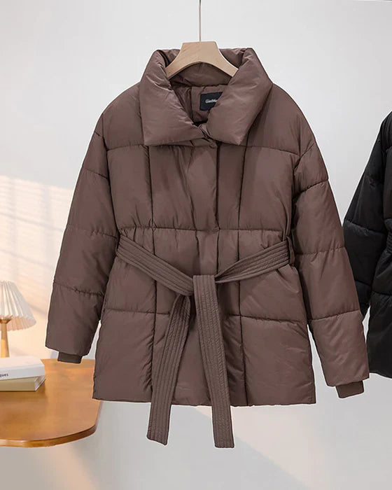 R&B | Wattierte Jacke mit Revers In Schlichter Farbe