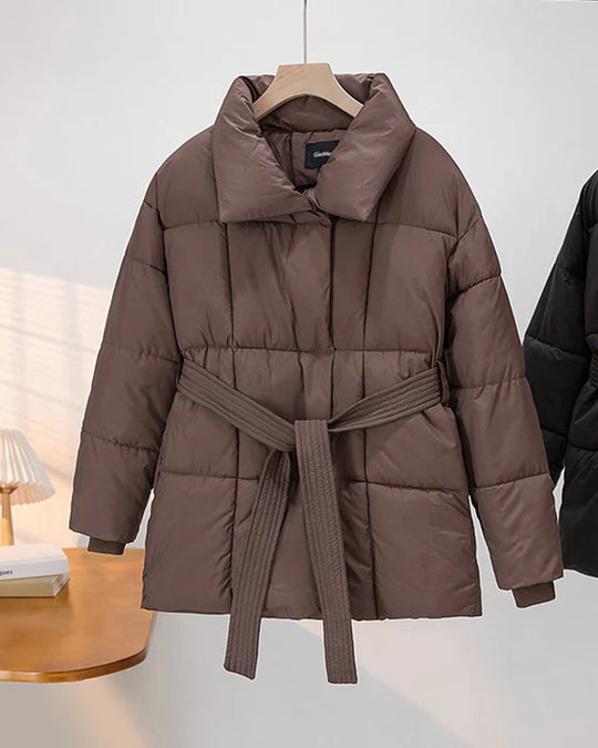 R&B | Wattierte Jacke mit Revers In Schlichter Farbe