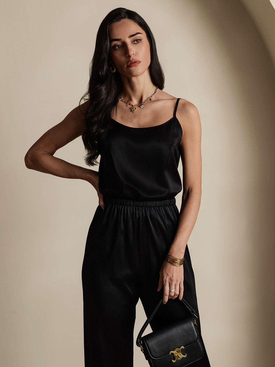 R&B | Seide Entspannt Spaghettiträger Camisole Top
