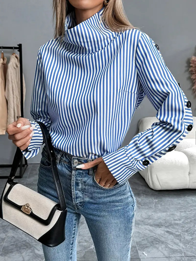 R&B | Stylische Gestreifte Bluse Aus Baumwolle
