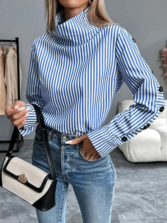 R&B | Stylische Gestreifte Bluse Aus Baumwolle